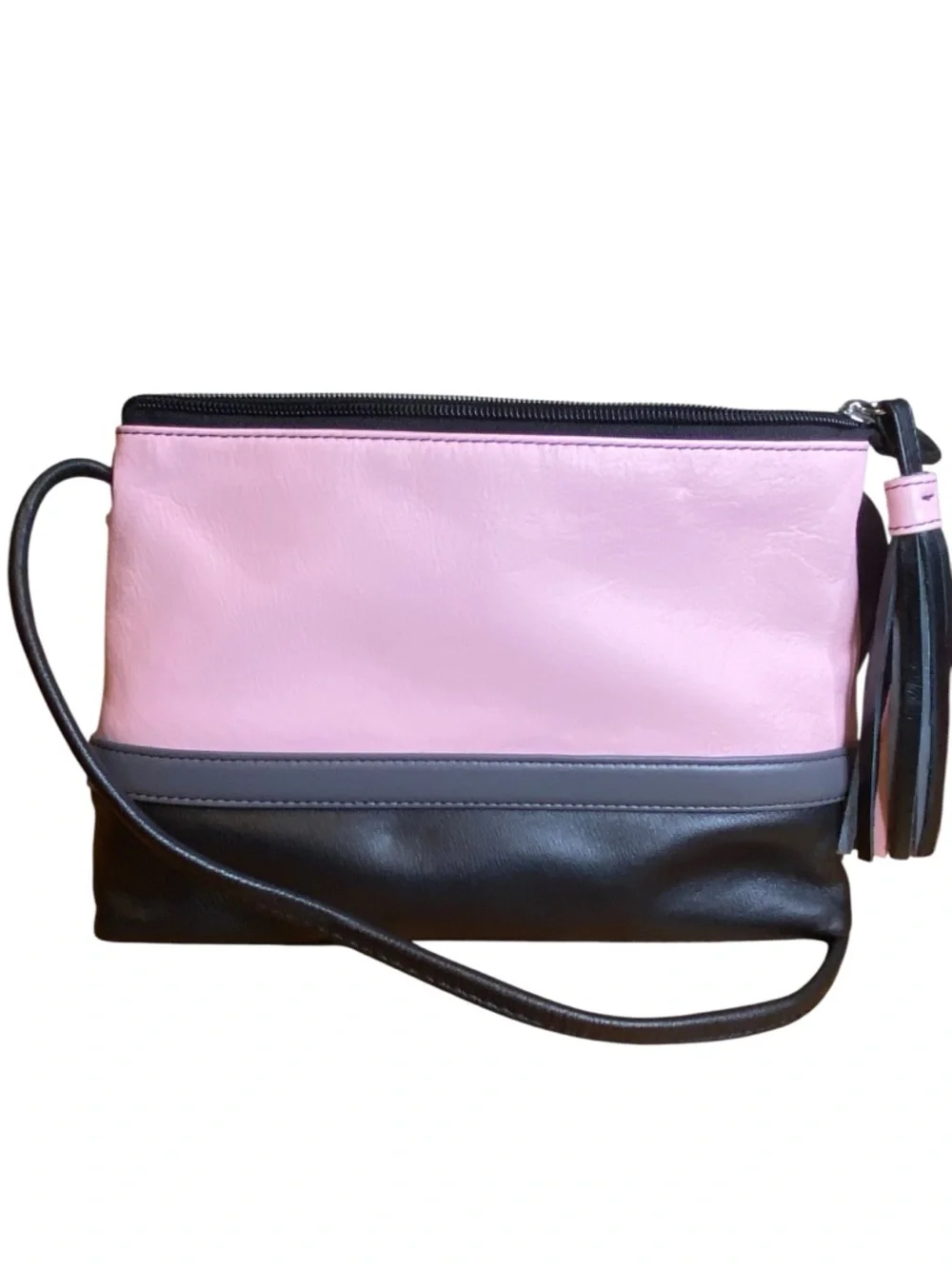 iLi New York Black Pink Leather Crossbody Bag